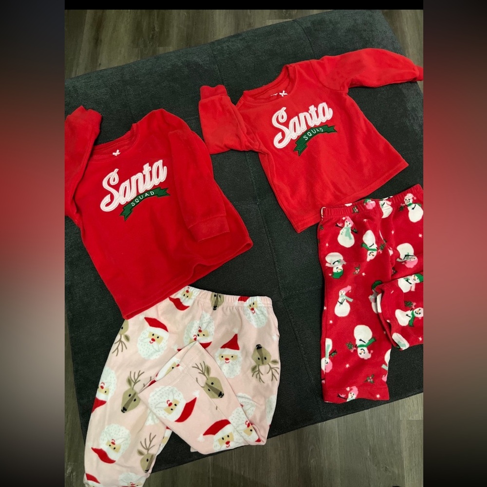 Santa squad 2 pcs pj set for 2t and 12 months old